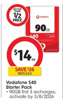 Vodafone $40 Starter Pack#
