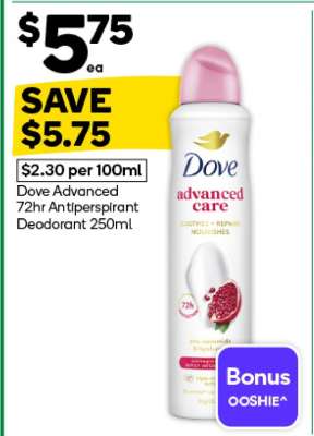 Dove Advanced 72hr Antiperspirant Deodorant 250ml
