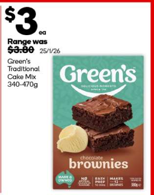 Green's Traditional Cake Mix 340-470g