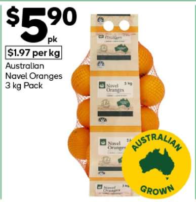 Australian Navel Oranges 3 kg Pack