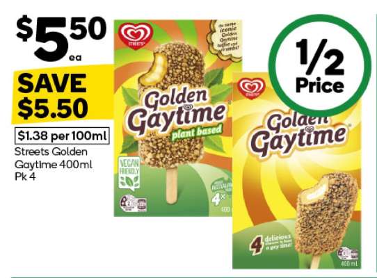 Streets Golden Gaytime 400ml Pk 4