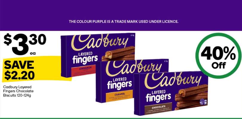 Cadbury Layered Fingers Chocolate Biscuits 120-124g