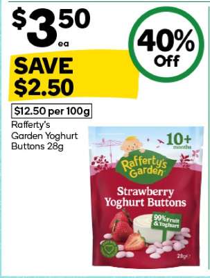 Rafferty's Garden Yoghurt Buttons 28g