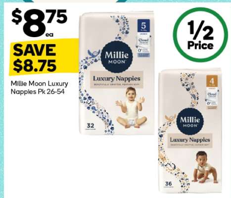 Millie Moon Luxury Nappies Pk 26-54