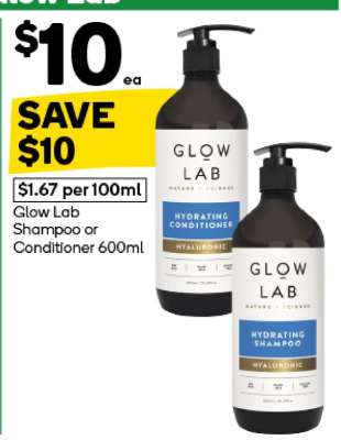 Glow Lab Shampoo or Conditioner 600mL