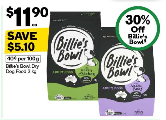 Billie's Bowl Dry Dog Food 3 kg