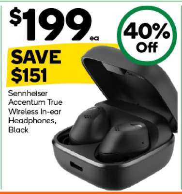 Sennheiser Accentum True Wireless In-ear Headphones, Black