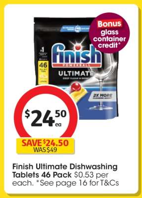 Finish Ultimate Dishwashing Tablets 46 Pack