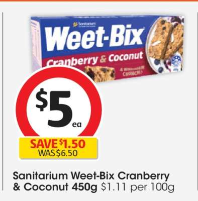 Sanitarium Weet-Bix Cranberry & Coconut 450g