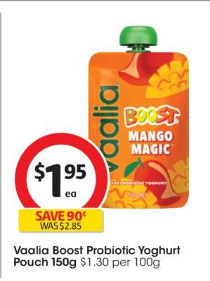 Vaalia Boost Probiotic Yoghurt Pouch 150g