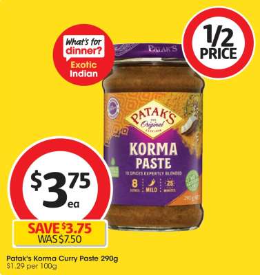 Patak's Korma Curry Paste 290g