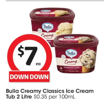 Bulla Creamy Classics Ice Cream Tub 2 Litre