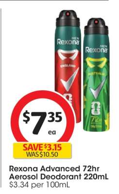 Rexona Advanced 72hr Aerosol Deodorant 220mL