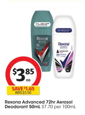 Rexona Advanced 72hr Aerosol Deodorant 50mL