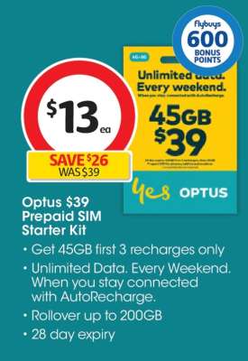 Optus $39 Prepaid SIM Starter Kit
