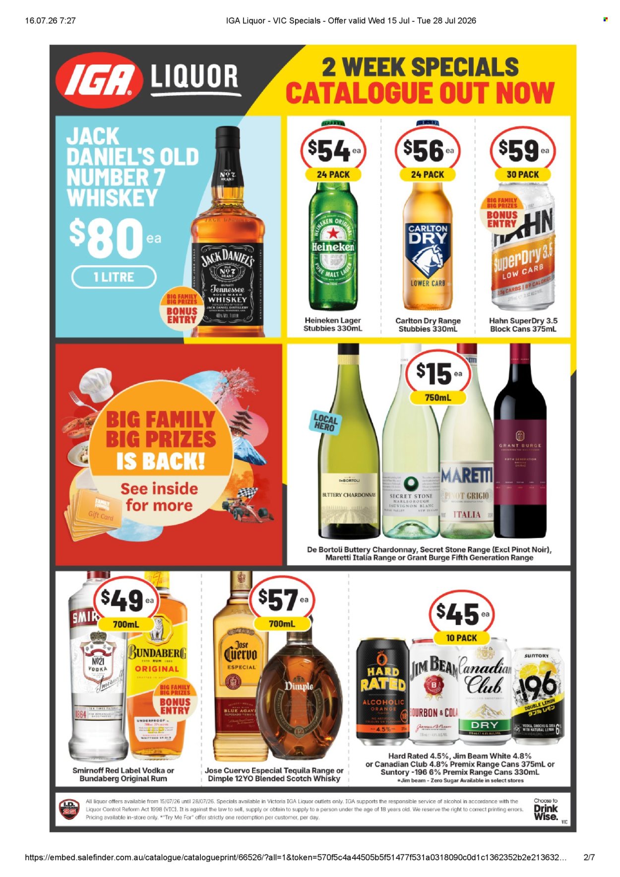 IGA LIQUOR catalogue - 15 Jul 2026 - 28 Jul 2026. Page 1