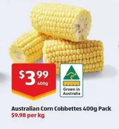 Australian Corn Cobbettes 400g Pack