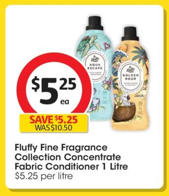 Fluffy Fine Fragrance Collection Concentrate Fabric Conditioner 1 Litre
