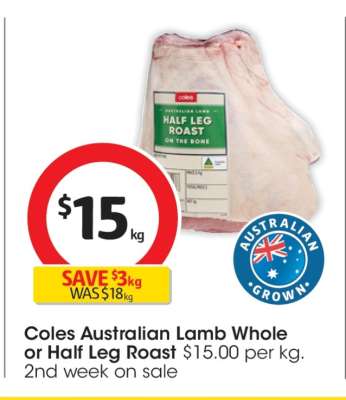 Coles Australian Lamb Whole or Half Leg Roast
