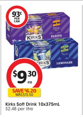 Kirks Soft Drink 10x375mL