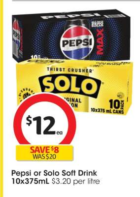 Pepsi or Solo Soft Drink