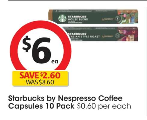 Starbucks by Nespresso Coffee Capsules 10 Pack