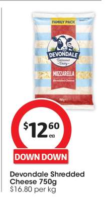 Devondale Shredded Cheese 750g