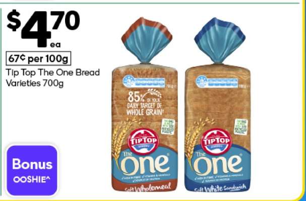 Tip Top The One Bread Varieties 700g