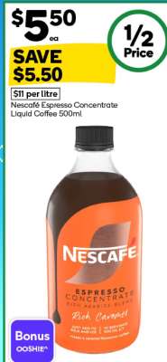 Nescafé Espresso Concentrate Liquid Coffee 500mL
