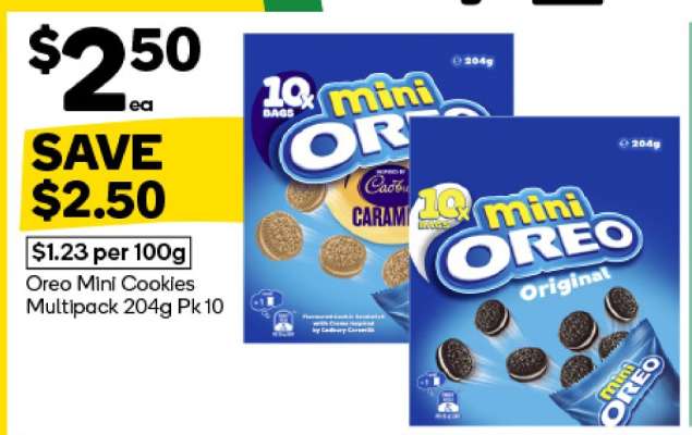 Oreo Mini Cookies Multipack 204g Pk10