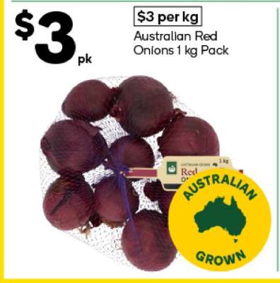 Australian Red Onions 1 kg Pack