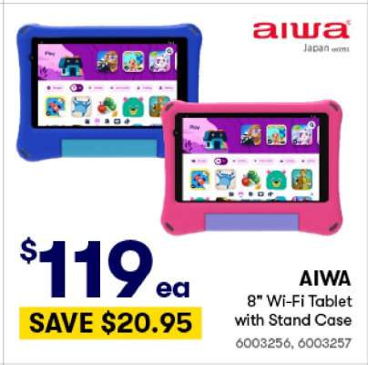 AIWA 8" Wi-Fi Tablet with Stand Case