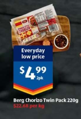 Berg Chorizo Twin Pack 220g
