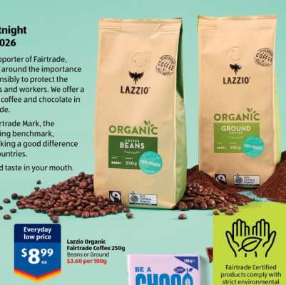 Lazzio Organic Fairtrade Coffee 250g