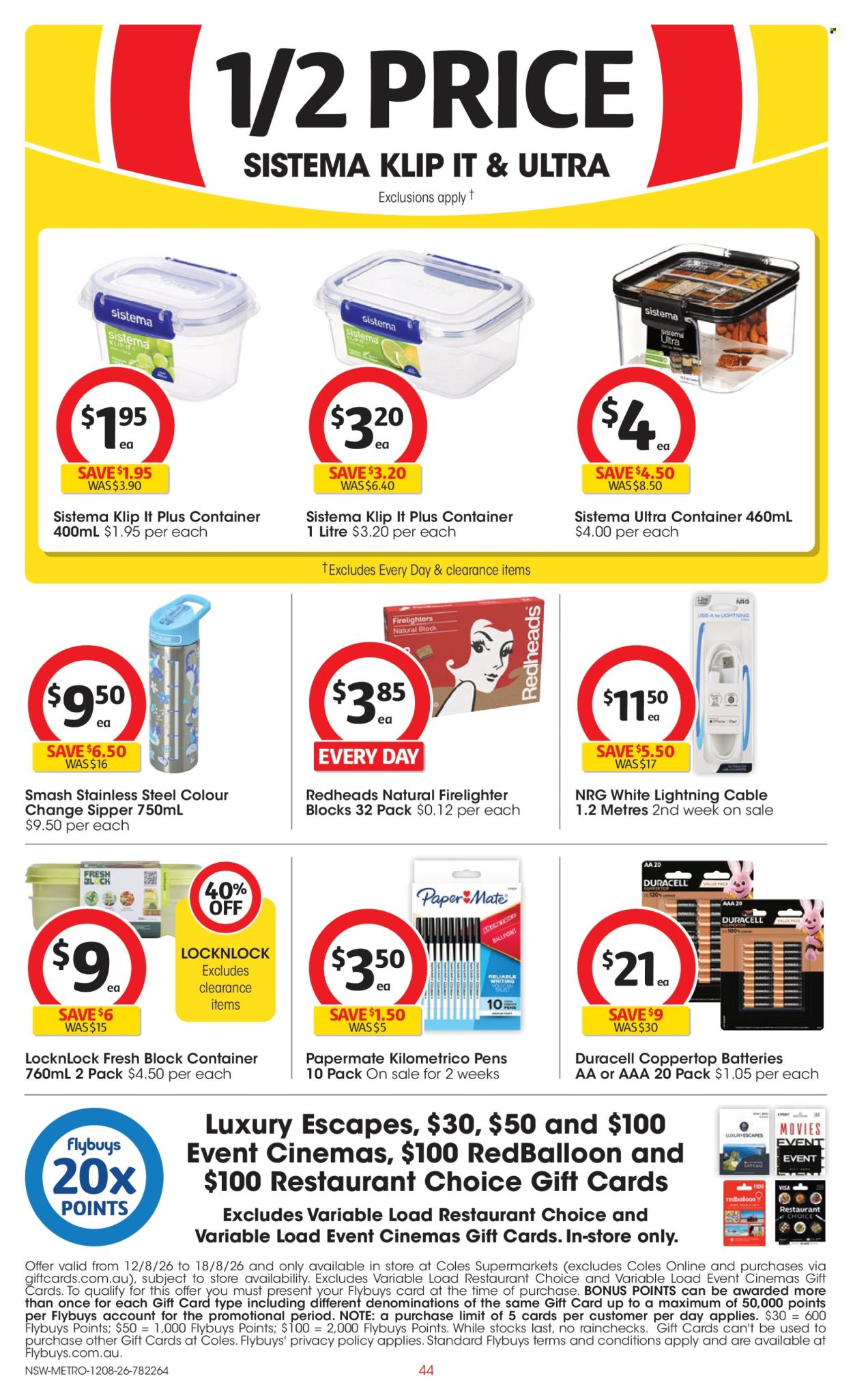 Coles catalogue - 12 Aug 2026 - 18 Aug 2026. Page 44