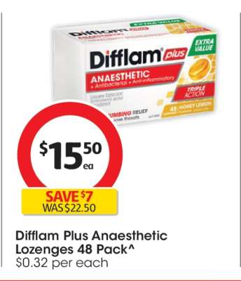 Difflam Plus Anaesthetic Lozenges 48 Pack
