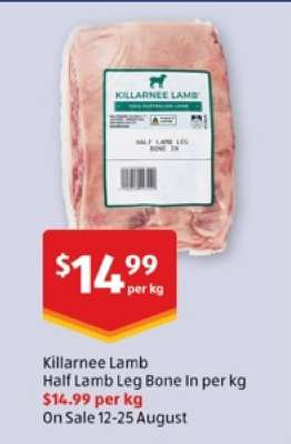 Killarnee Lamb Half Lamb Leg Bone In per kg