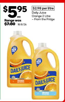Daily Juice Orange 2 Litre