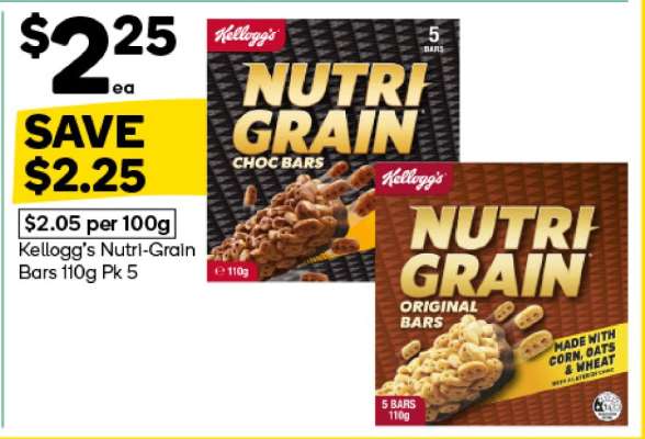 Kellogg's Nutri-Grain Bars 110g Pk 5
