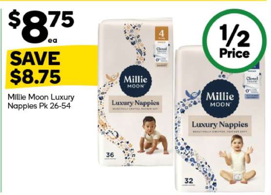 Millie Moon Luxury Nappies Pk 26-54