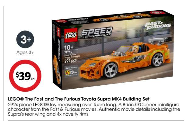 LEGO® The Fast and The Furious Toyota Supra MK4 Building Set