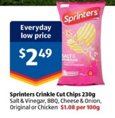 Sprinters Crinkle Cut Chips 230g