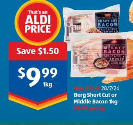 Berg Short Cut or Middle Bacon 1kg