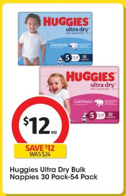 Huggies Ultra Dry Bulk Nappies 30 Pack-54 Pack