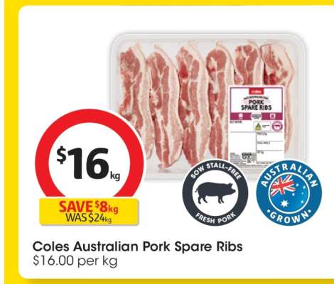 Coles Australian Pork Spare Ribs