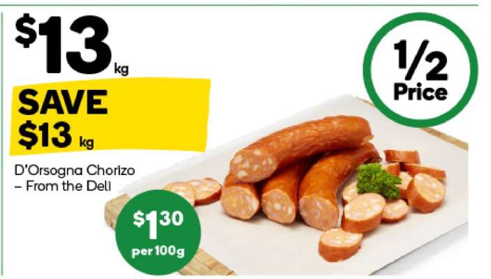 D'Orsogna Chorizo - From the Deli