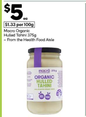 Macro Organic Hulled Tahini 375g