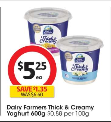 Dairy Farmers Thick & Creamy Yoghurt 600g