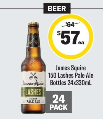 James Squire 150 Lashes Pale Ale Bottles 24x330mL