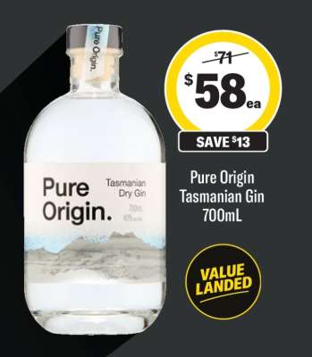 Pure Origin Tasmanian Gin 700mL